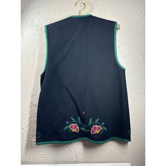 Vintage Handmade Wool Felt Embroidered Patchwork Floral lined Vest Chest 36 - Picture 4 of 6